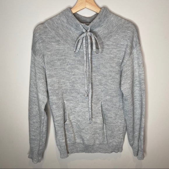 ⭐️2/$35⭐️ Grey Mock Neck Lightweight Knit Sweater - Picture 2 of 8